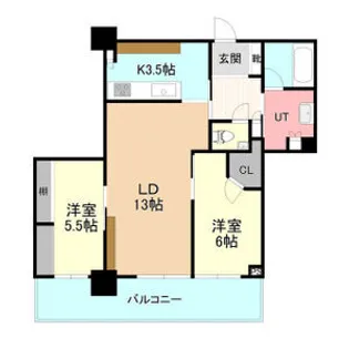 ライオンズタワー札幌 1503号【15階】の間取り