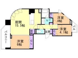 グランファーレ伏見グランシャリオ【6階】の間取り