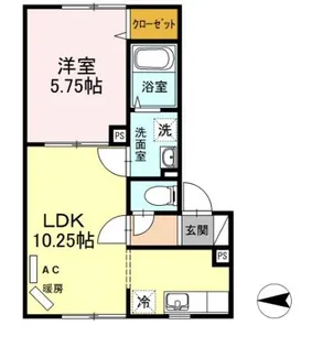 セジュール石山【1階】の間取り