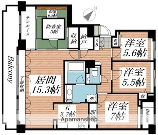 リーベンデール伏見壱番館【202号室】の間取り