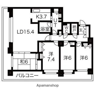 ヴェルドミール裏参道【402号室】の間取り