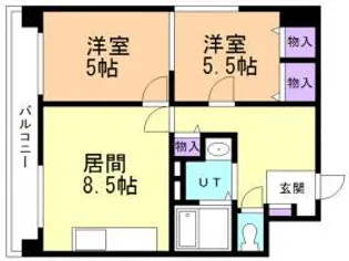 朝日プラザ南21条【0602号室】の間取り