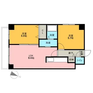 リヴェール山鼻【305号室】の間取り