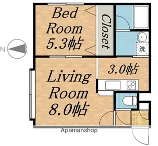 プロスパー麻生【106号室】の間取り