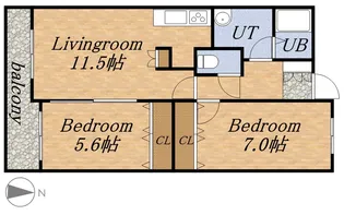グレイスコート北18条【12階】の間取り