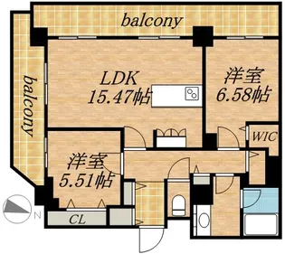 パシフィックタワー札幌【29階】の間取り