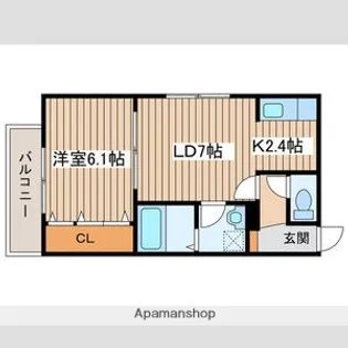 KZ BLD.【202号室】の間取り