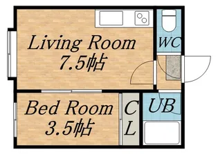 アーバンコート元町Ⅱ【101号室】の間取り