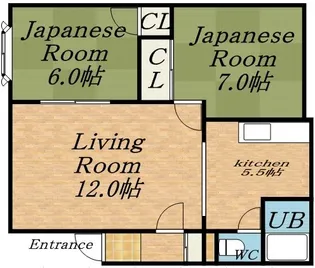 セトルA【202号室】の間取り