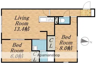 エクサークN36【101号室】の間取り