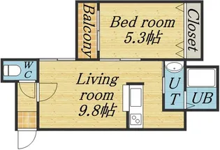 エルミタージュ【207号室】の間取り