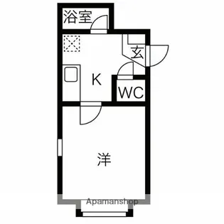 アップルハウス北22条Ⅲ【102号室】の間取り