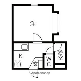 アップルハウス北22条Ⅲ【105号室】の間取り