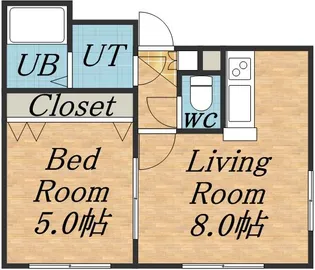 EAST BLUE【105号室】の間取り