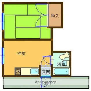 1DKの間取り画像