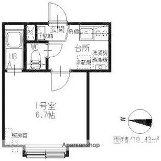 アップルハウス北30条Ⅱ【201号室】の間取り