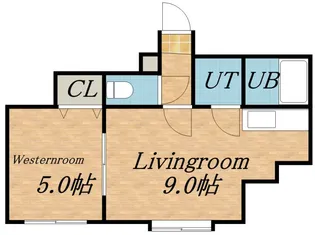 パシフィック・オーシャン【105号室】の間取り