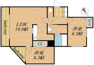 エッジウォーターテラス【1301号室】の間取り