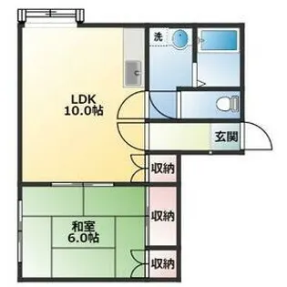 ニューウエスト八軒【202号室】の間取り