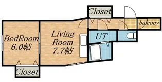 コートロティ大通【3階】の間取り