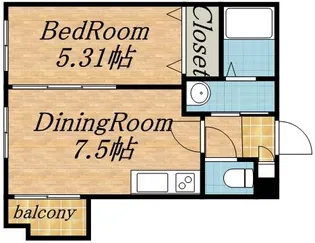 シャトーアンジュラス【00401号室】の間取り