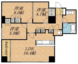 グランカーサ裏参道【00902号室】の間取り
