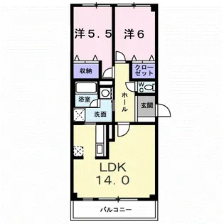 サンクレスト元町Ⅱ【2階】の間取り