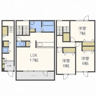 ピースフルプレイスA【1階】の間取り