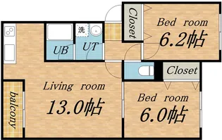 ゼルダⅢ【205号室】の間取り