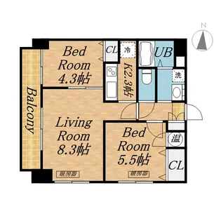 サザンエトワール北大【1005号室】の間取り