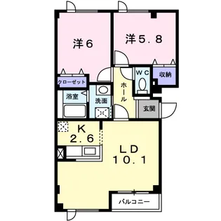 ビューシャトーⅢ【1階】の間取り