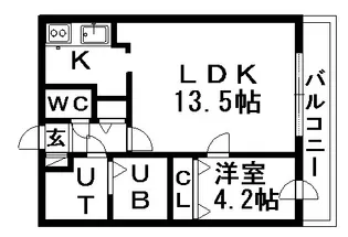 インボイス札幌レジデンス【9階】の間取り