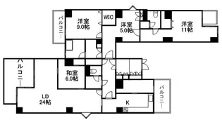 エルミタージュユリ【1301号室】の間取り