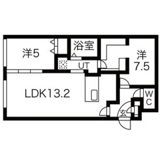 レブニーズ ザ・レジデンス 二十四軒 セカンド【4階】の間取り