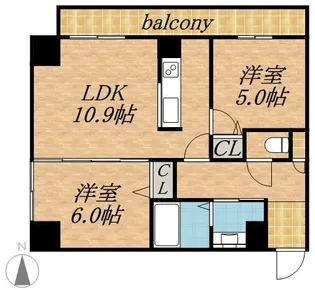 KDXレジデンス南三条【11階】の間取り