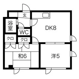 ダイユウハイツ伏古【301号室】の間取り