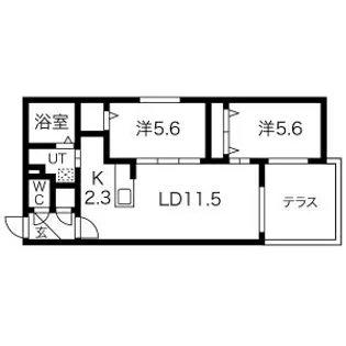 グランディーヴァ【1階】の間取り