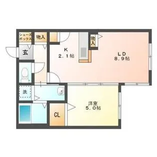 フランセレジデンシア グレース南麻生【2階】の間取り