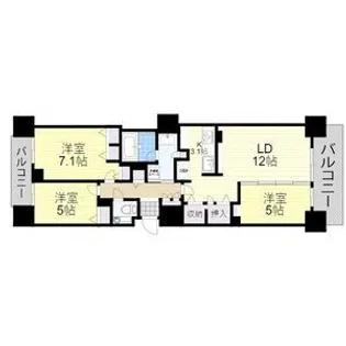 クリーンリバーフィネス札幌ミッドステージ サウス【4階】の間取り