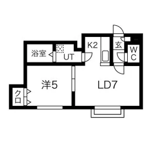 シンセリティ八軒【105号室】の間取り