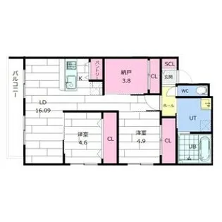 フォレスタ円山【3階】の間取り