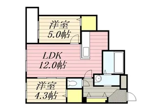 レジデンス北18条【5階】の間取り