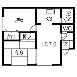 ハイム田仲【D号室】の間取り