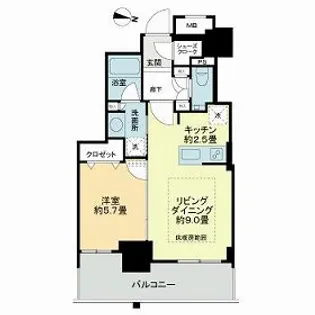 ザ・札幌タワーズ ウエストタワー【0707号室】の間取り