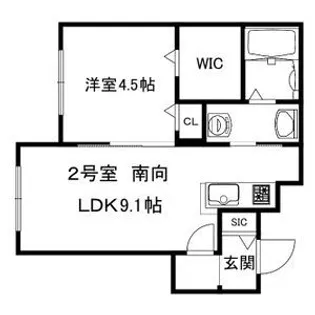 オークルミナス札幌【2階】の間取り