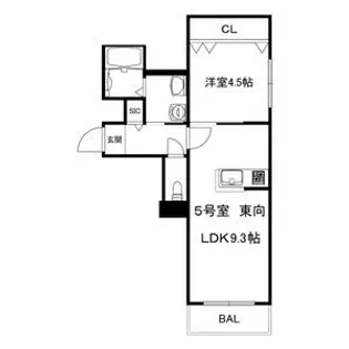 オークルミナス札幌【205号室】の間取り