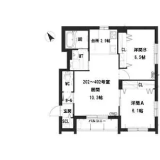 グランメール スカイ プレミアム札幌【4階】の間取り