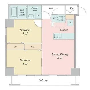 N28セントラルビル【0905号室】の間取り