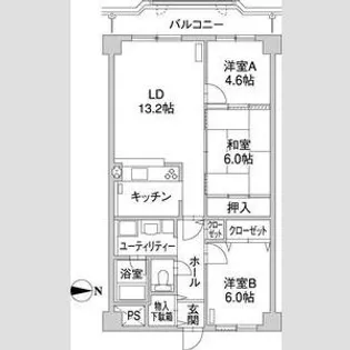 ル・ノール北9条【606号室】の間取り