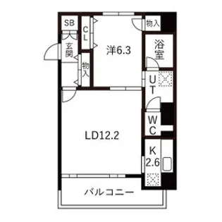 クレアシオン桑園【1階】の間取り